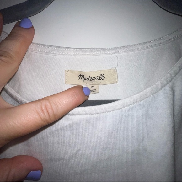 Madewell white cap sleeve shirt size XL - Picture 3 of 3